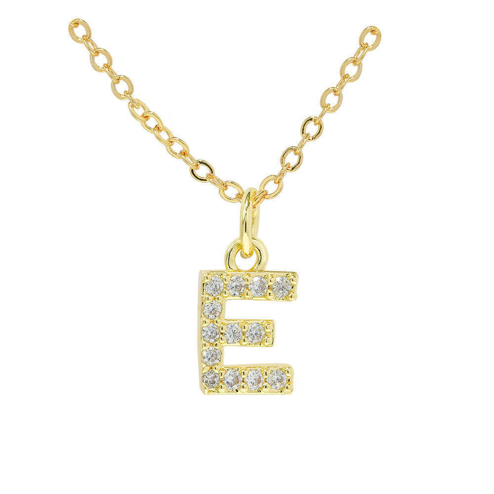 English Letter Necklace Micro Inlaid Zircon Plated 18K Demandx