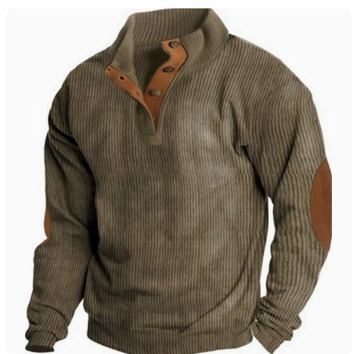 European Size Men's Outdoor Casual Stand Collar Long-sleeved Sweater Demandx