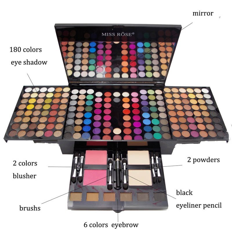 180 Colors Eyes Shadow Blush Set Personalized Piano-shaped Makeup Palette Box Demandx