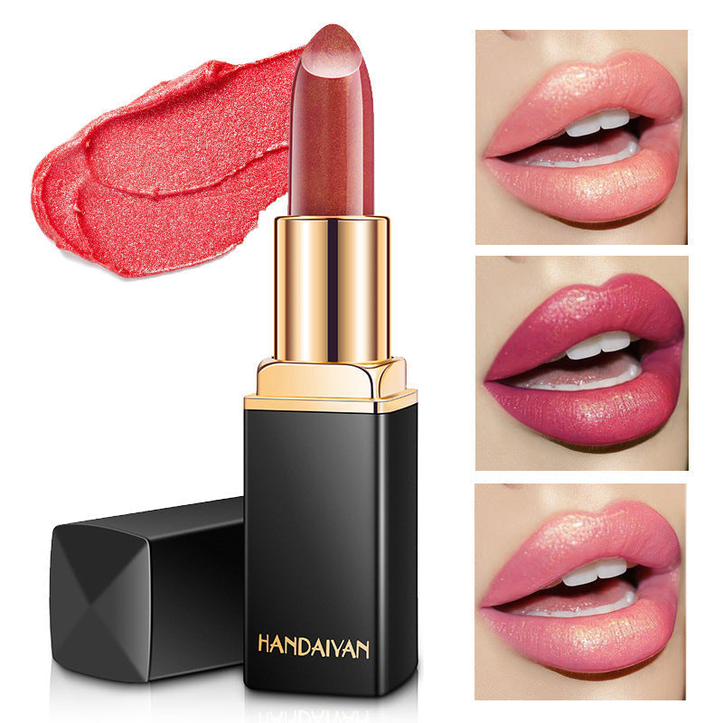 Shiny Metallic Lipstick Pearlescent Color Temperature Change Lipstick Gilt Lipstick Demandx