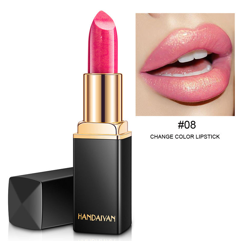 Shiny Metallic Lipstick Pearlescent Color Temperature Change Lipstick Gilt Lipstick Demandx