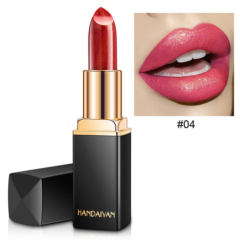 Shiny Metallic Lipstick Pearlescent Color Temperature Change Lipstick Gilt Lipstick Demandx