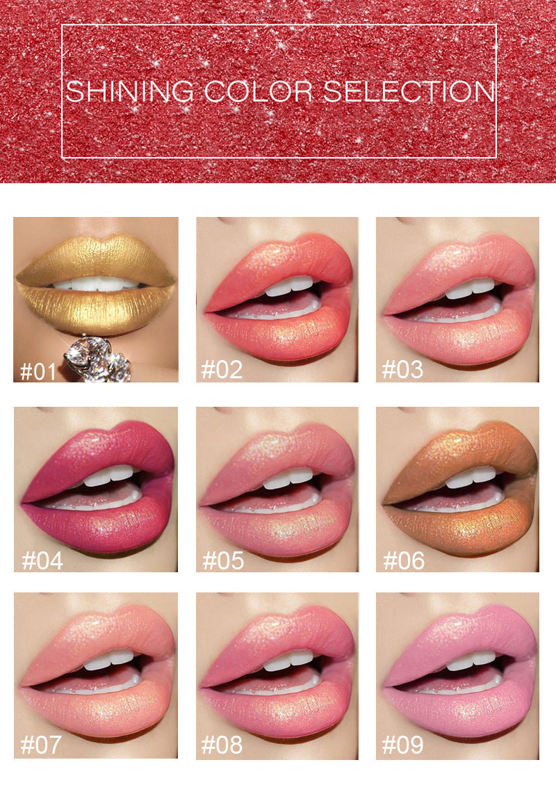 Shiny Metallic Lipstick Pearlescent Color Temperature Change Lipstick Gilt Lipstick Demandx