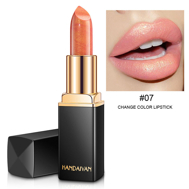 Shiny Metallic Lipstick Pearlescent Color Temperature Change Lipstick Gilt Lipstick Demandx