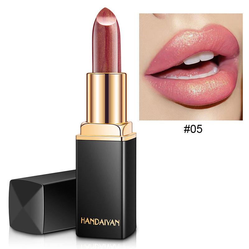 Shiny Metallic Lipstick Pearlescent Color Temperature Change Lipstick Gilt Lipstick Demandx