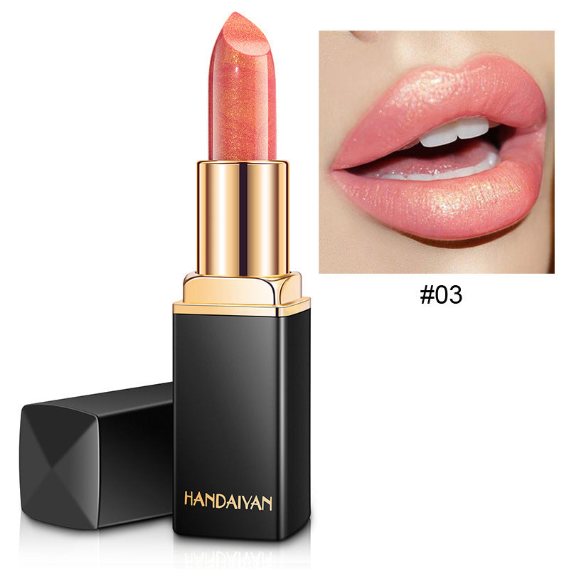 Shiny Metallic Lipstick Pearlescent Color Temperature Change Lipstick Gilt Lipstick Demandx