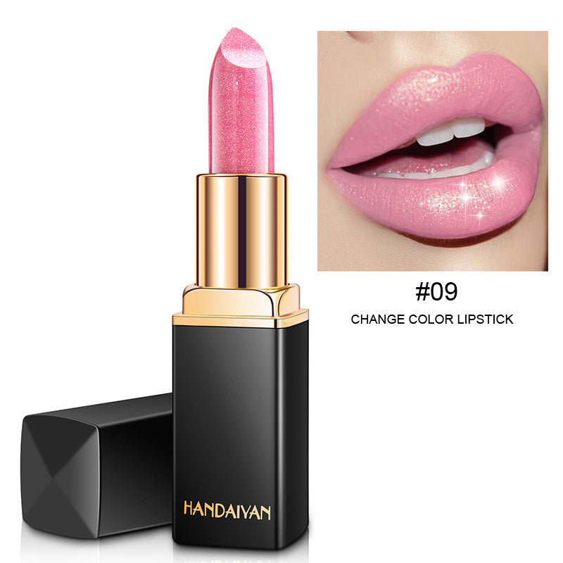 Shiny Metallic Lipstick Pearlescent Color Temperature Change Lipstick Gilt Lipstick Demandx