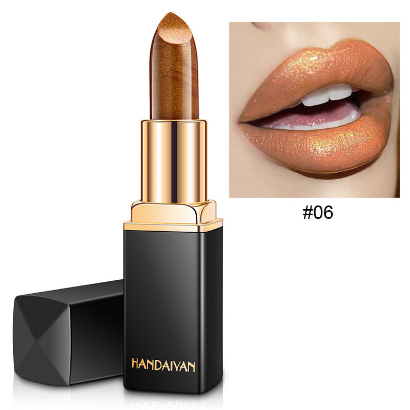 Shiny Metallic Lipstick Pearlescent Color Temperature Change Lipstick Gilt Lipstick Demandx