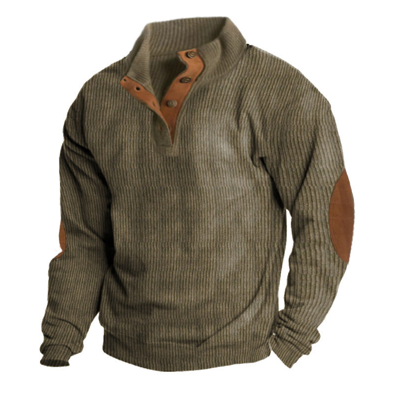 European Size Men's Outdoor Casual Stand Collar Long-sleeved Sweater Demandx