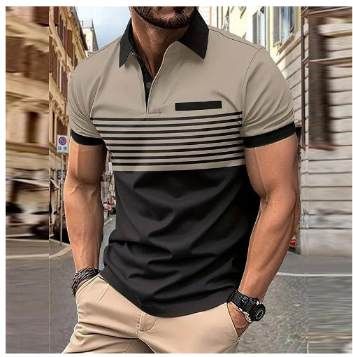 Casual Striped Shirt With Chest Pocket Men Clothing Demandx