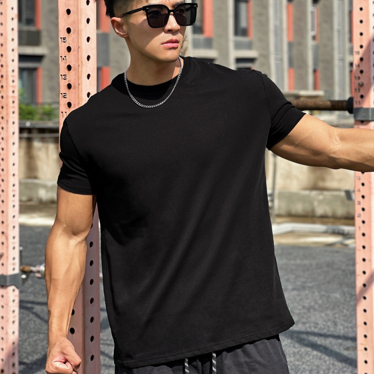 Muscle Sports Loose Cotton Fitness Short Sleeve Men Demandx