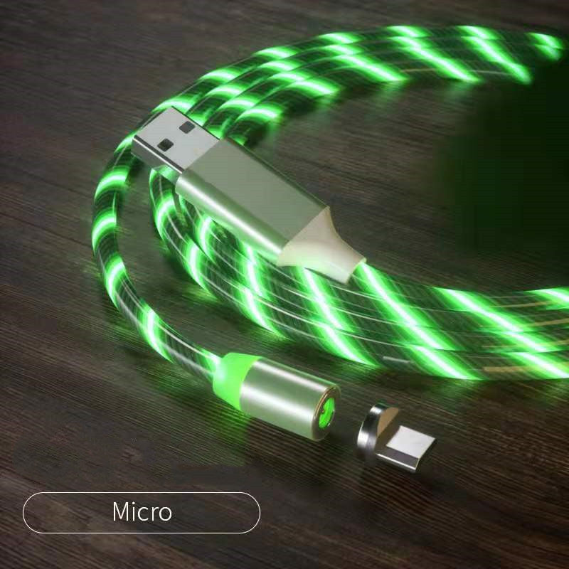 Magnetic Charging Cable Streamer Fast Charging Cable Lighting Micro USB Cable LED Magnet Charger Type-C Cable Demandx