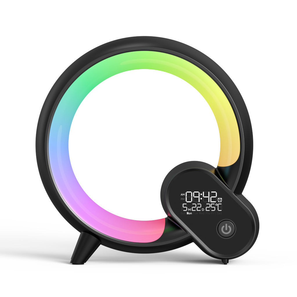 Creative Q Light Analog Sunrise Digital Display Alarm Clock Bluetooth Audio Intelligent Wake-up Q Colorful Atmosphere Light Demandx