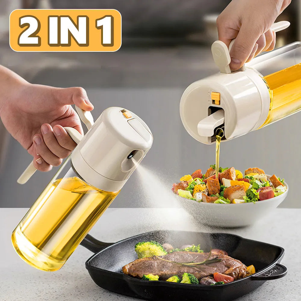 2 In 1 Oil Sprayer Bottle BBQ Cooking Oil Dispenser Olive Oil Pourers Sprayer Kitchen Baking Oil Mister Vinegar Bottle Demandx