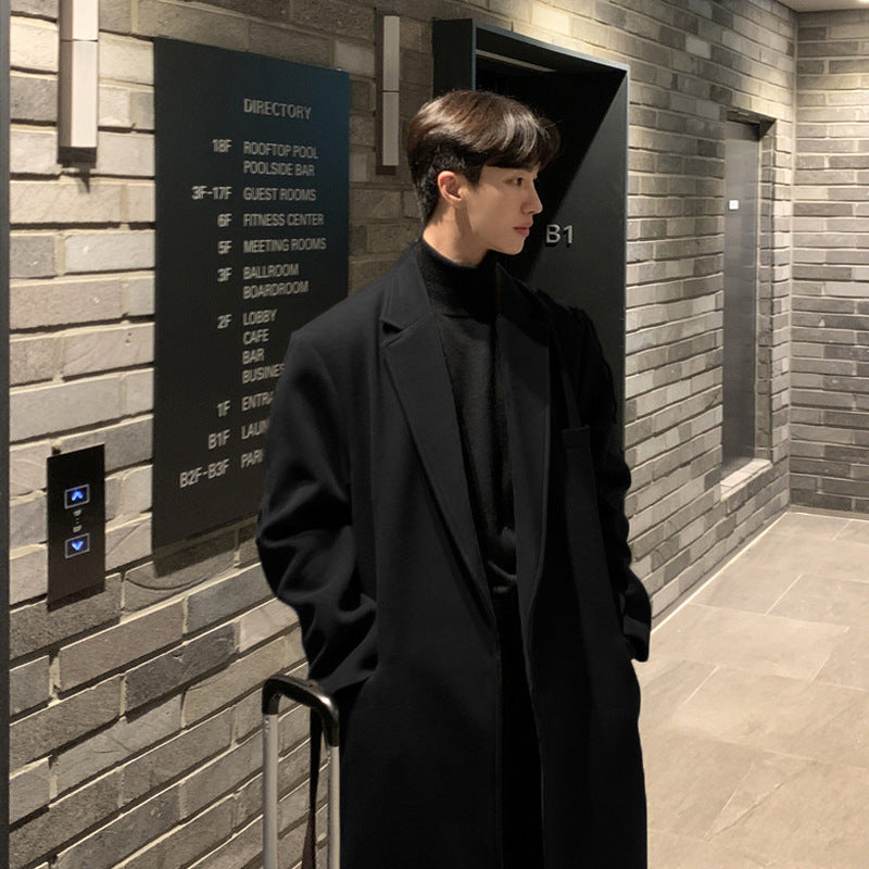 Thickened Belt Woolen Coat Men Demandx