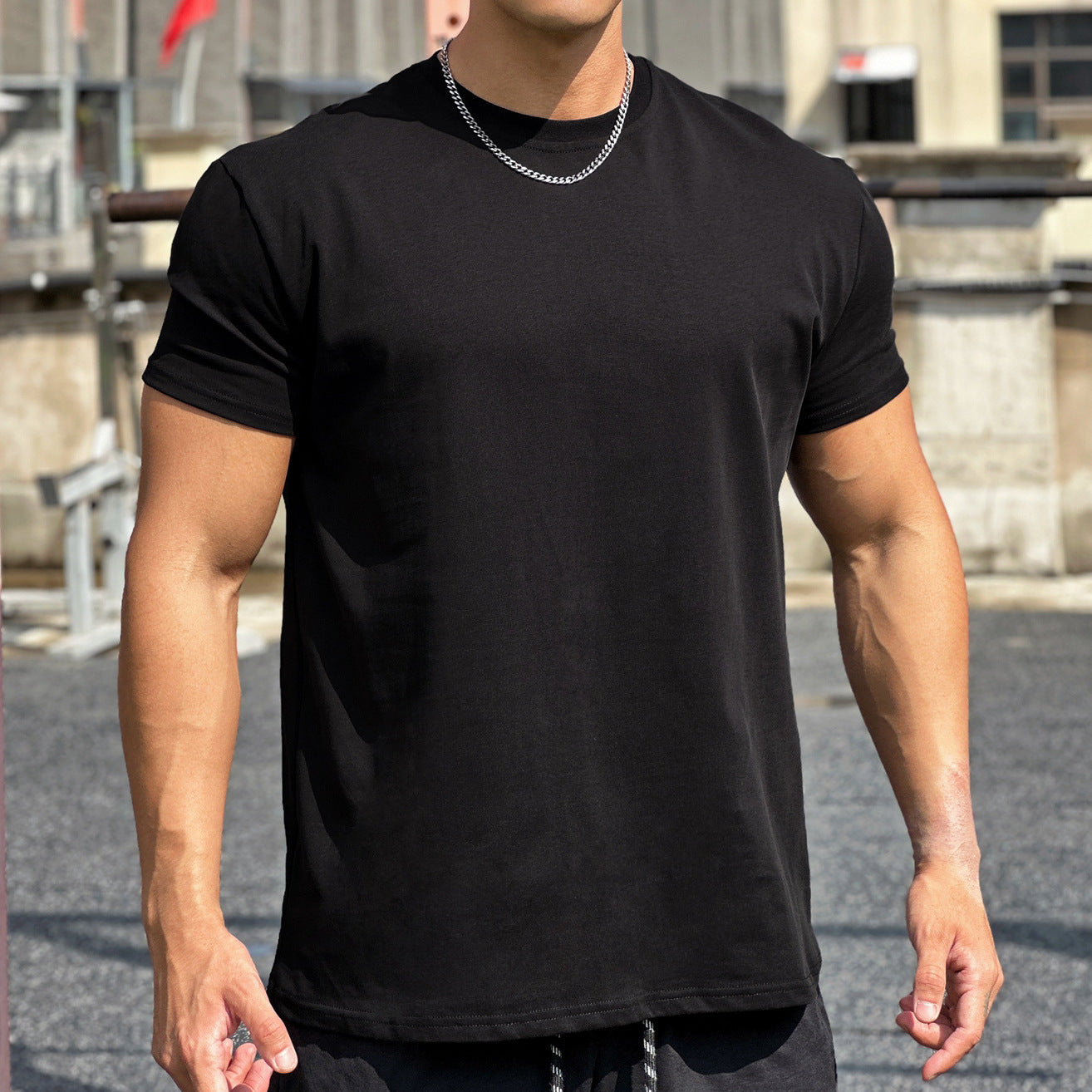 Muscle Sports Loose Cotton Fitness Short Sleeve Men Demandx