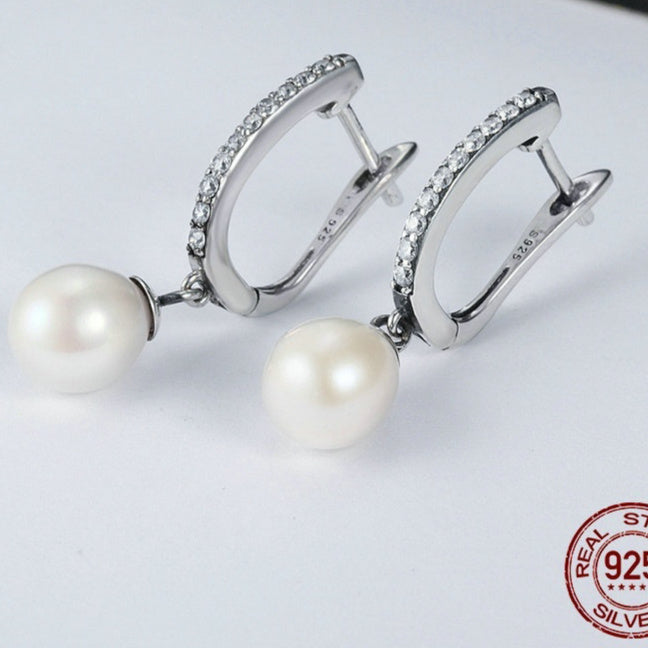 Rhinestone Pearl Personalized Sterling Silver S925 Fashion Stud Earrings For Women Demandx