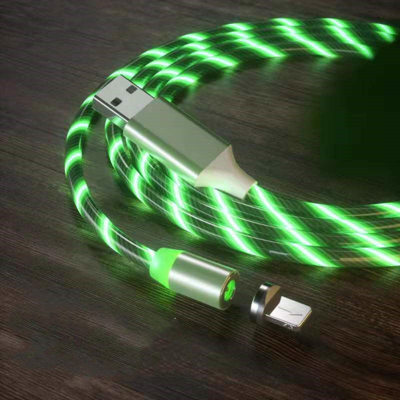 Magnetic Charging Cable Streamer Fast Charging Cable Lighting Micro USB Cable LED Magnet Charger Type-C Cable Demandx