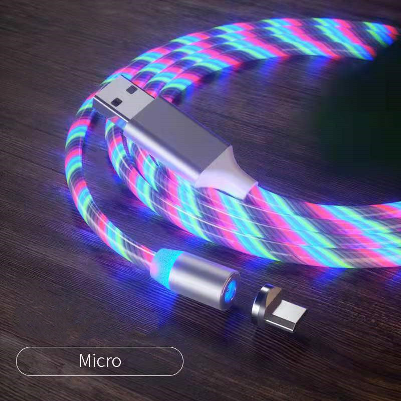 Magnetic Charging Cable Streamer Fast Charging Cable Lighting Micro USB Cable LED Magnet Charger Type-C Cable Demandx