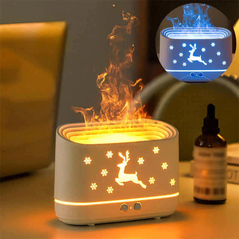 Elk Flame Humidifier Diffuser Mute Household Atmosphere Lamp Christmas Home Decorations Demandx