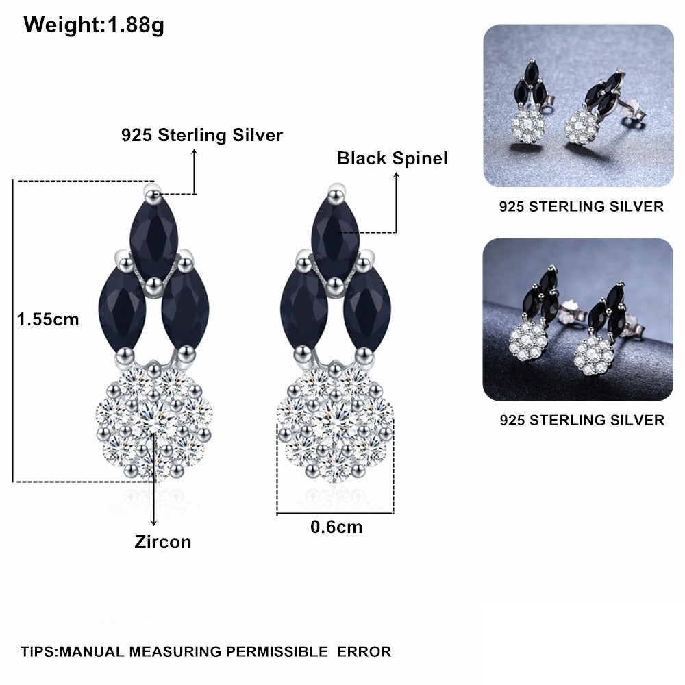 Full Diamond Round Zircon Copper-plated Earrings Demandx