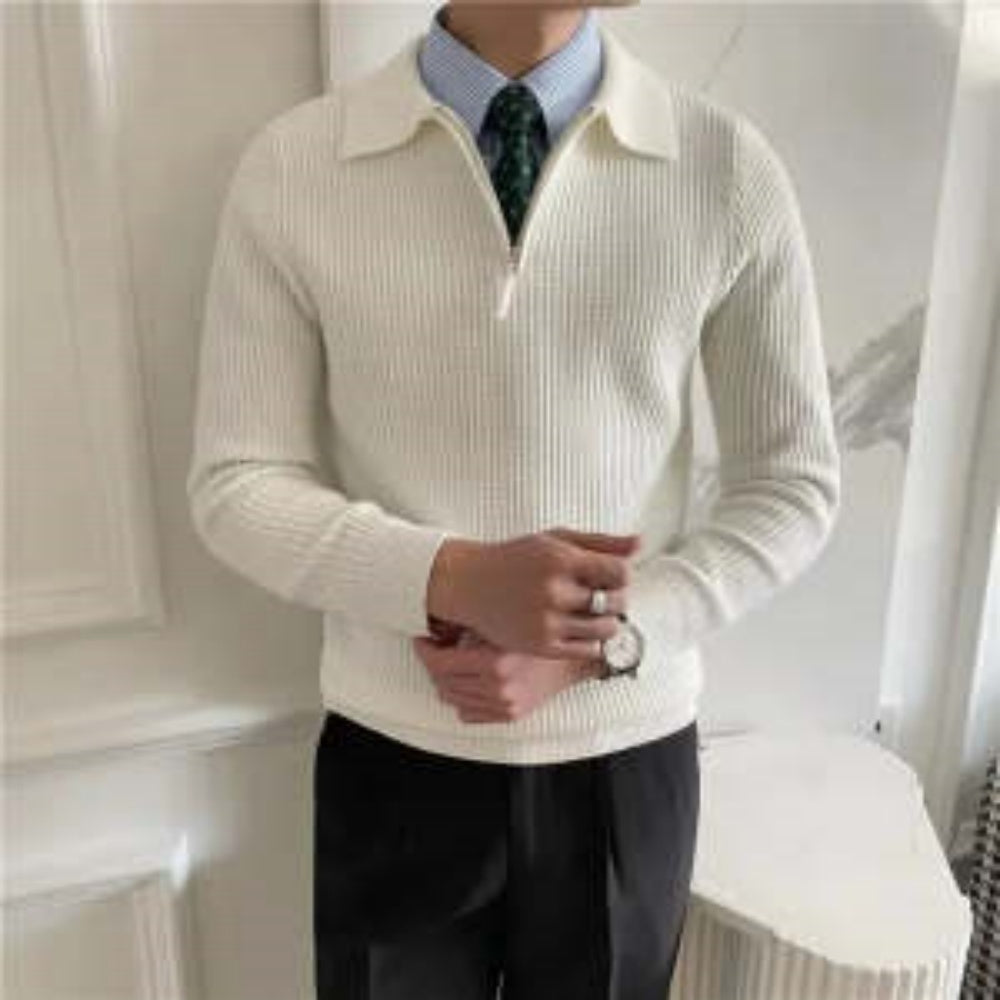 Long-sleeved Sweater Coat With Solid Color Demandx