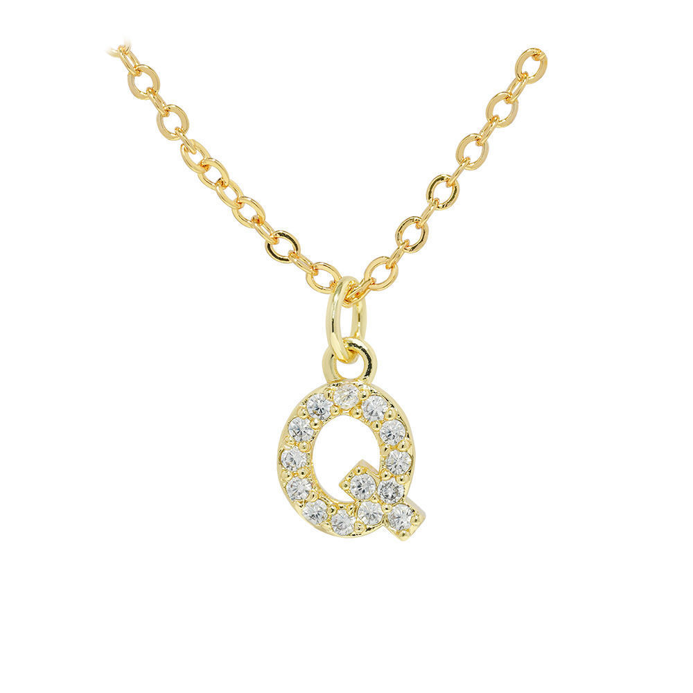 English Letter Necklace Micro Inlaid Zircon Plated 18K Demandx