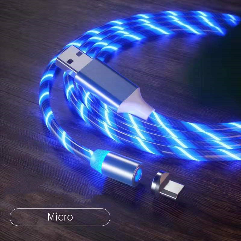 Magnetic Charging Cable Streamer Fast Charging Cable Lighting Micro USB Cable LED Magnet Charger Type-C Cable Demandx