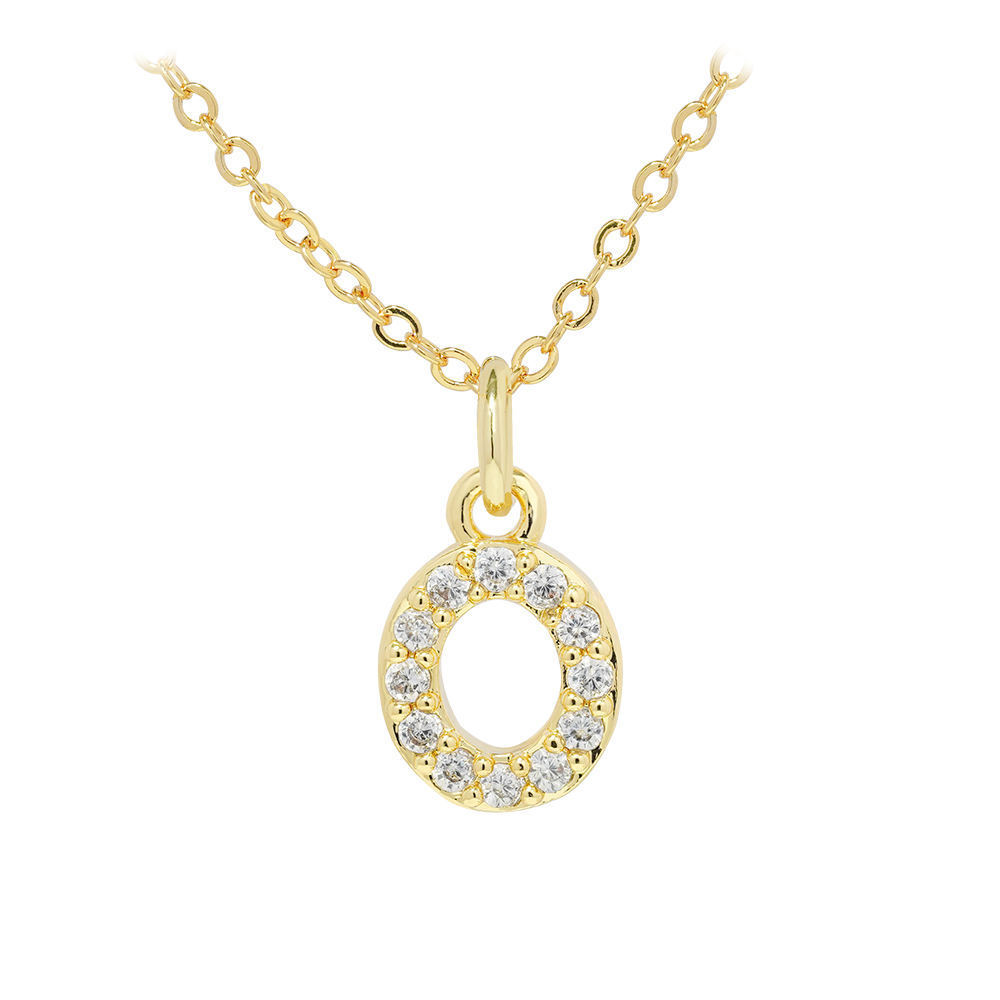 English Letter Necklace Micro Inlaid Zircon Plated 18K Demandx