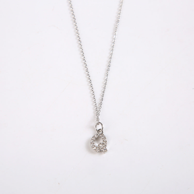 English Letter Necklace Micro Inlaid Zircon Plated 18K Demandx