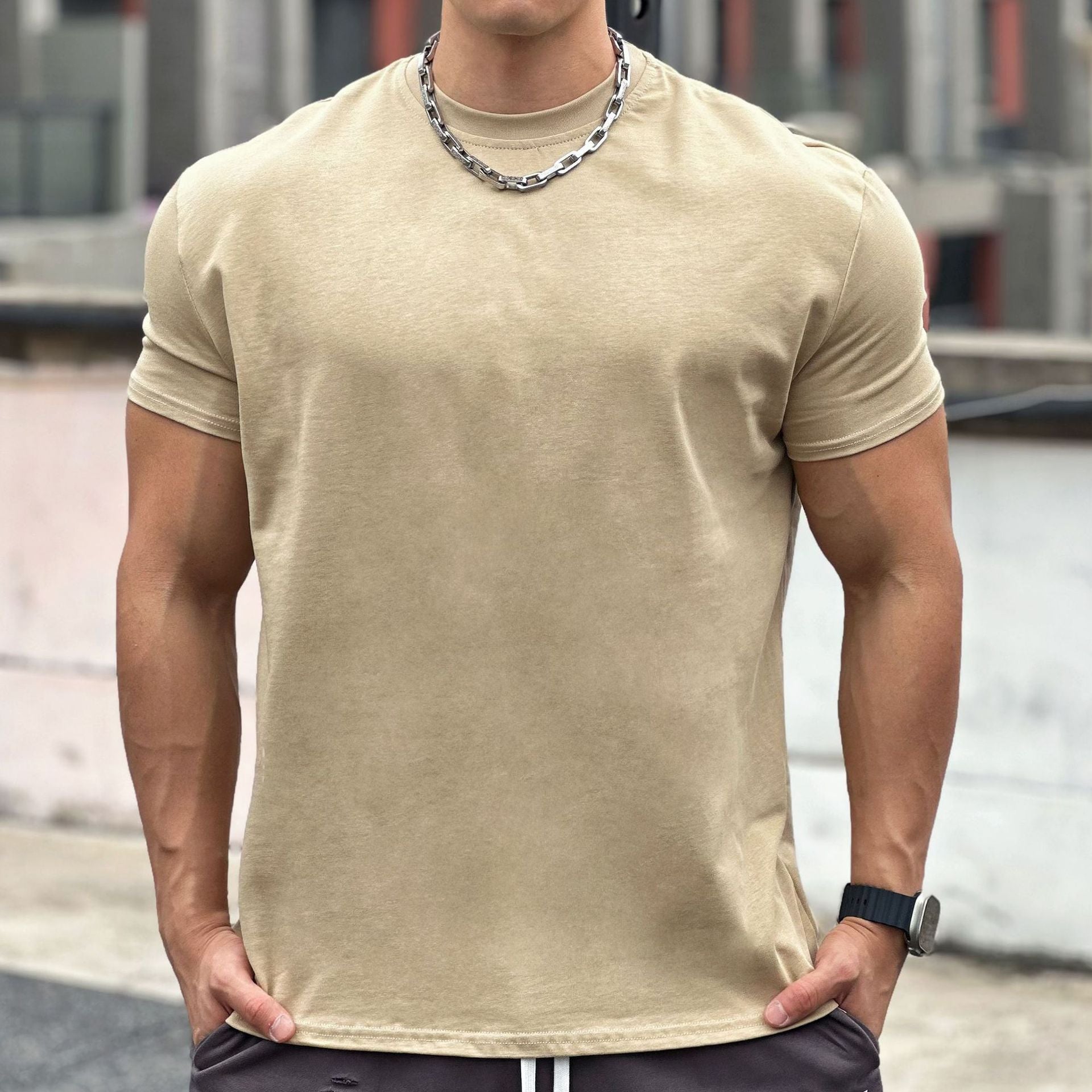 Muscle Sports Loose Cotton Fitness Short Sleeve Men Demandx