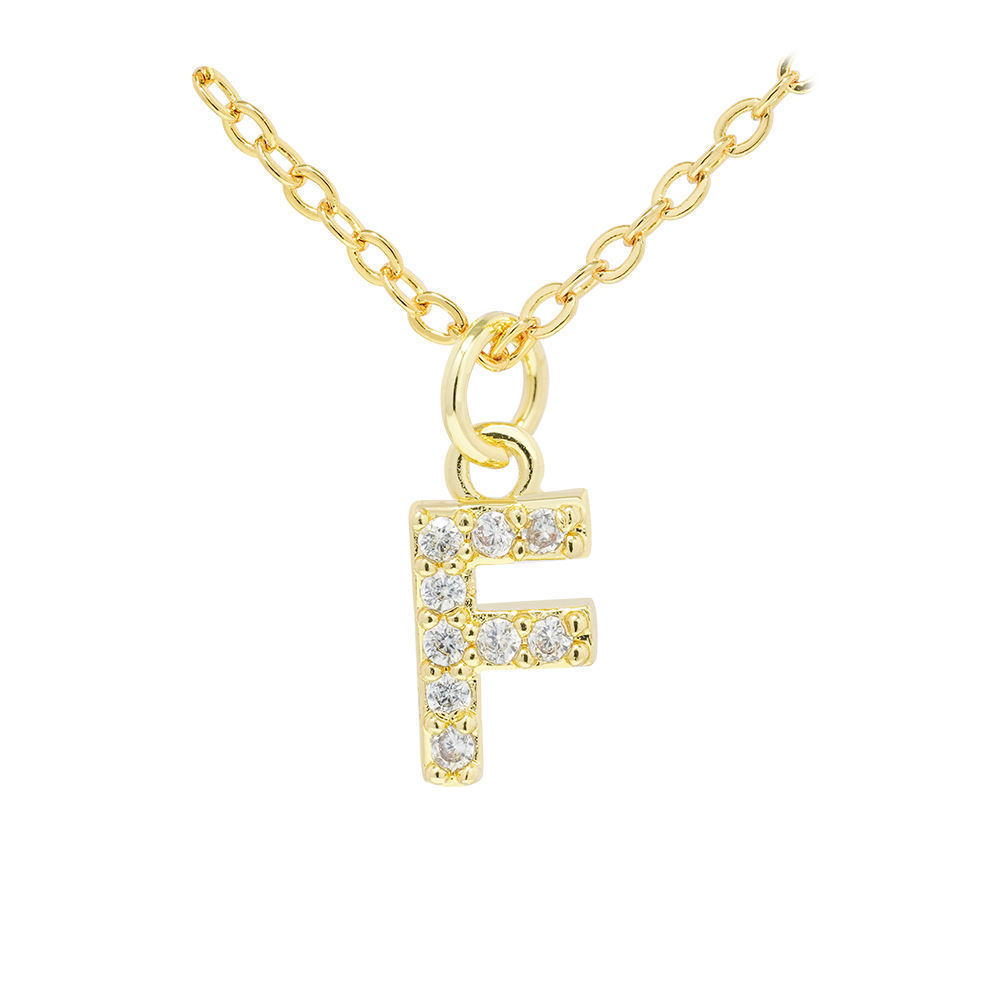 English Letter Necklace Micro Inlaid Zircon Plated 18K Demandx