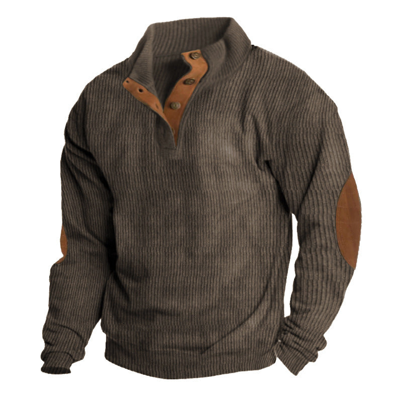 European Size Men's Outdoor Casual Stand Collar Long-sleeved Sweater Demandx