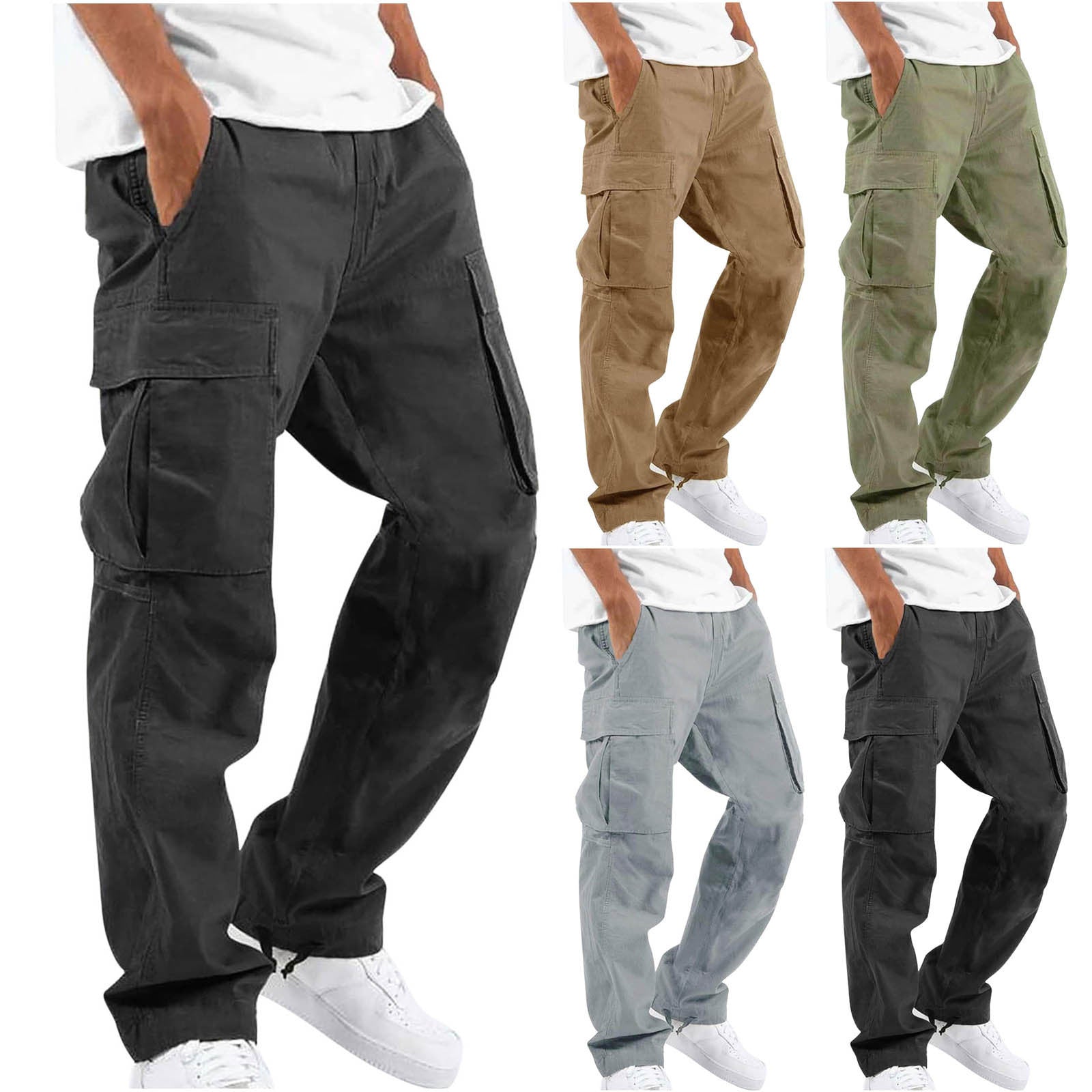 Men's Workwear Drawstring Multi-pocket Casual Pants Demandx