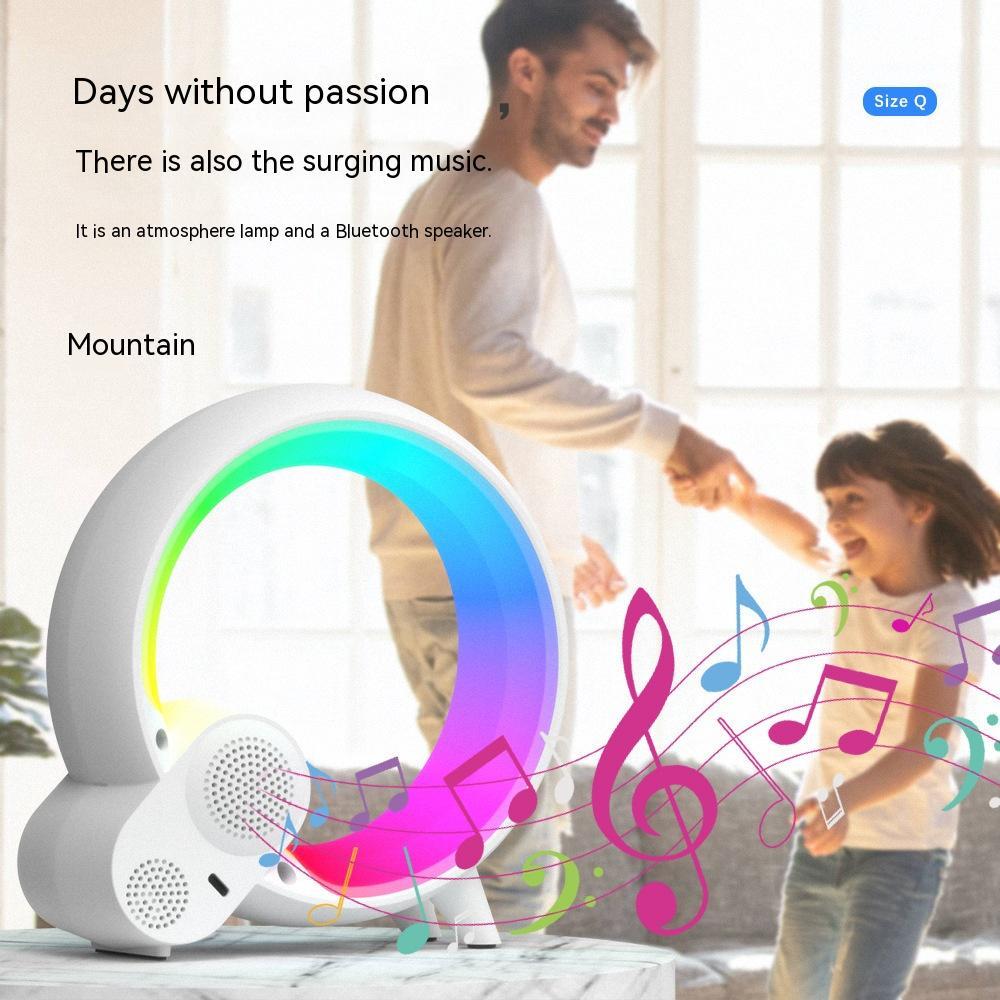 Creative Q Light Analog Sunrise Digital Display Alarm Clock Bluetooth Audio Intelligent Wake-up Q Colorful Atmosphere Light Demandx