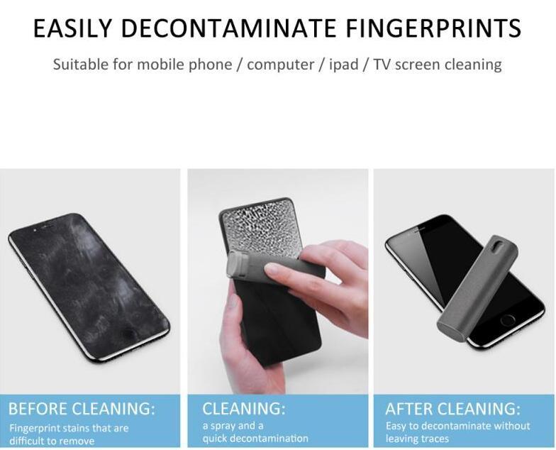 2 In 1 Phone Computer Screen Cleaner Kit For Screen Dust Removal Microfiber Cloth Set Demandx