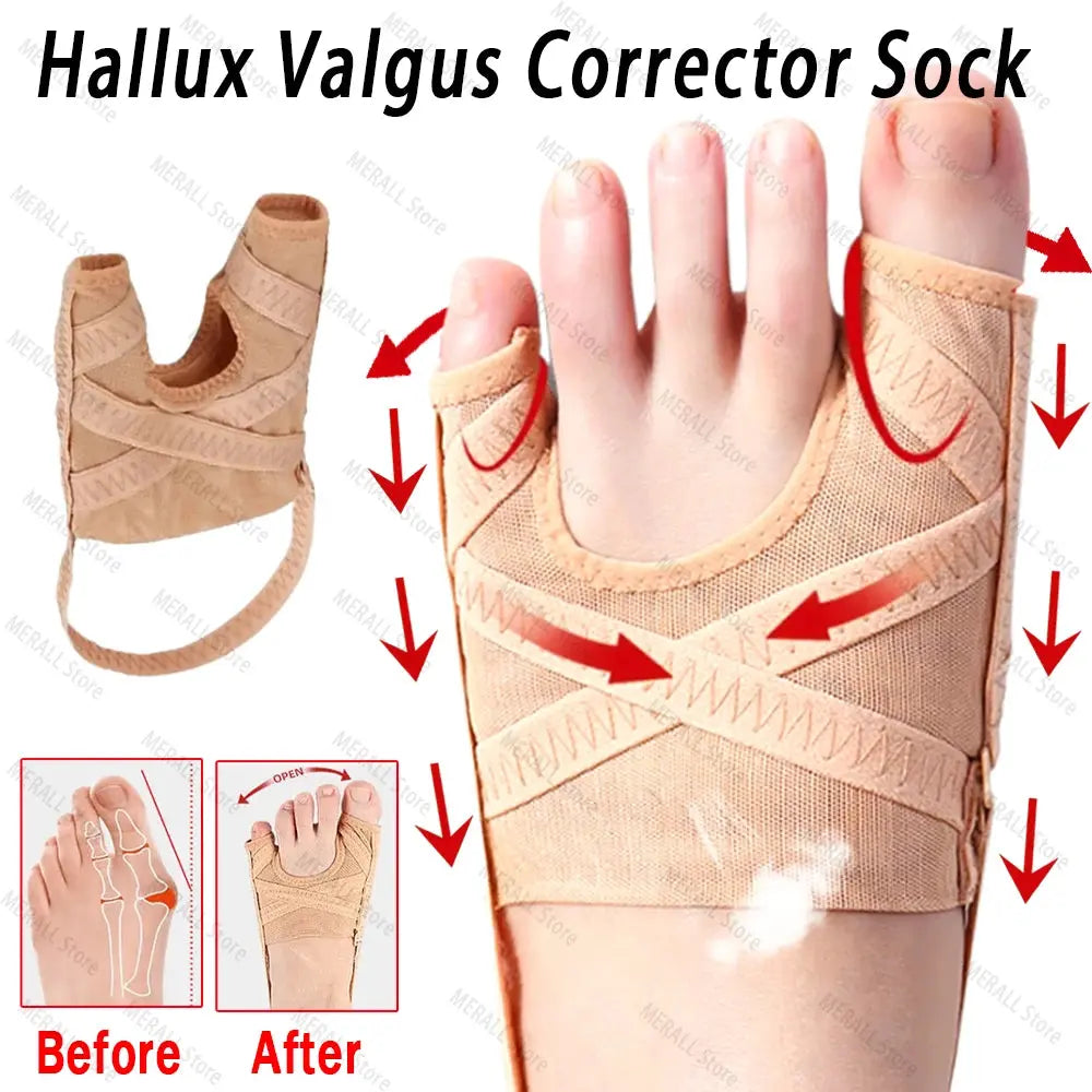 Fabric Bunion Corrector Breathable Adjustable Hallux Valgus Sleeve Spacer Separator Toe Corrector Sports Bunion Socks Running Demandx