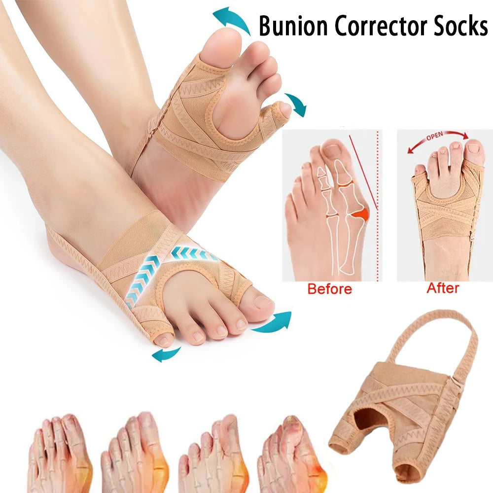 Fabric Bunion Corrector Breathable Adjustable Hallux Valgus Sleeve Spacer Separator Toe Corrector Sports Bunion Socks Running Demandx