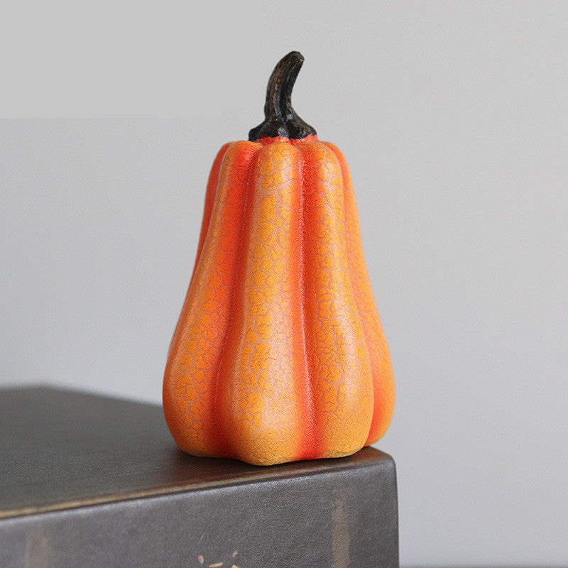 New Halloween Pumpkin Lantern Simulation Pumpkin LED Candle Lamp Resin Luminous Pumpkin Demandx