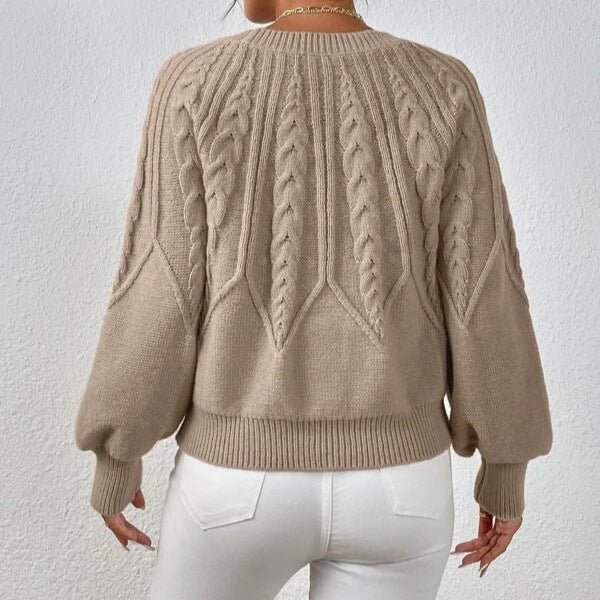 Fashion Retro Prismatic Twist Knitted Sweater Demandx