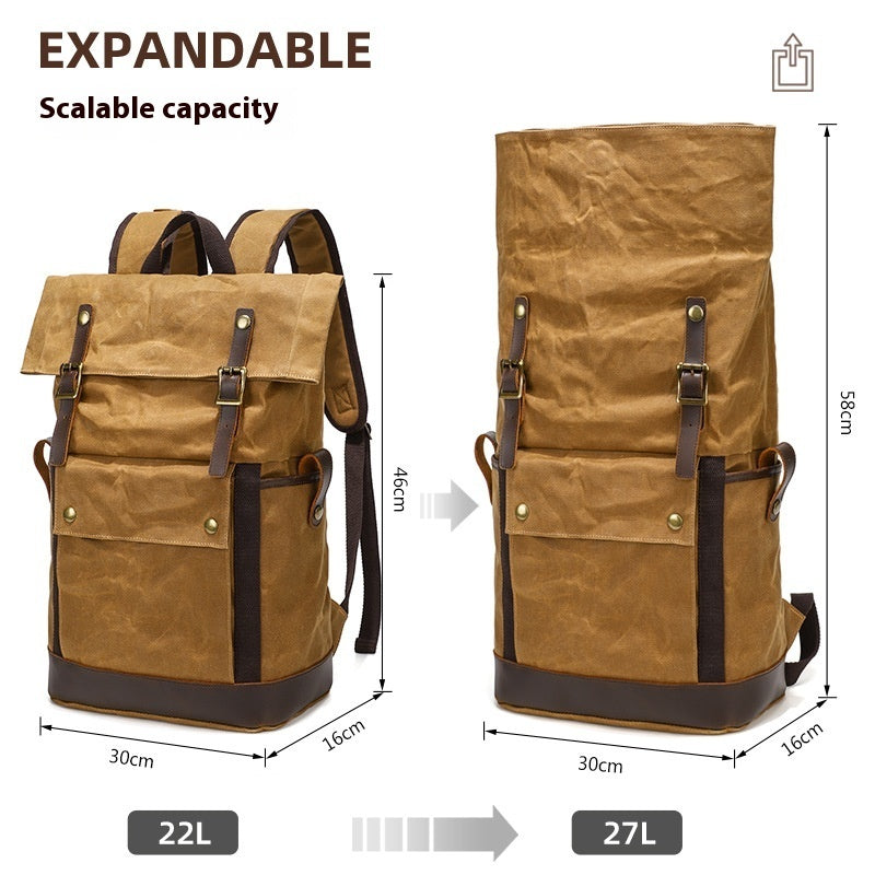 Horse Leather Backpack Multifunctional Outdoor Waterproof Demandx