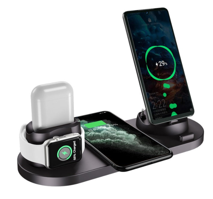 Wireless Charger For IPhone Fast Charger For Phone Fast Charging Pad For Phone Watch 6 In 1 Charging Dock Station Demandx