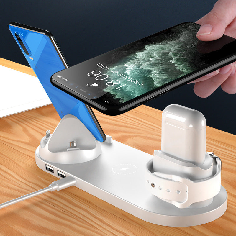 Wireless Charger For IPhone Fast Charger For Phone Fast Charging Pad For Phone Watch 6 In 1 Charging Dock Station Demandx