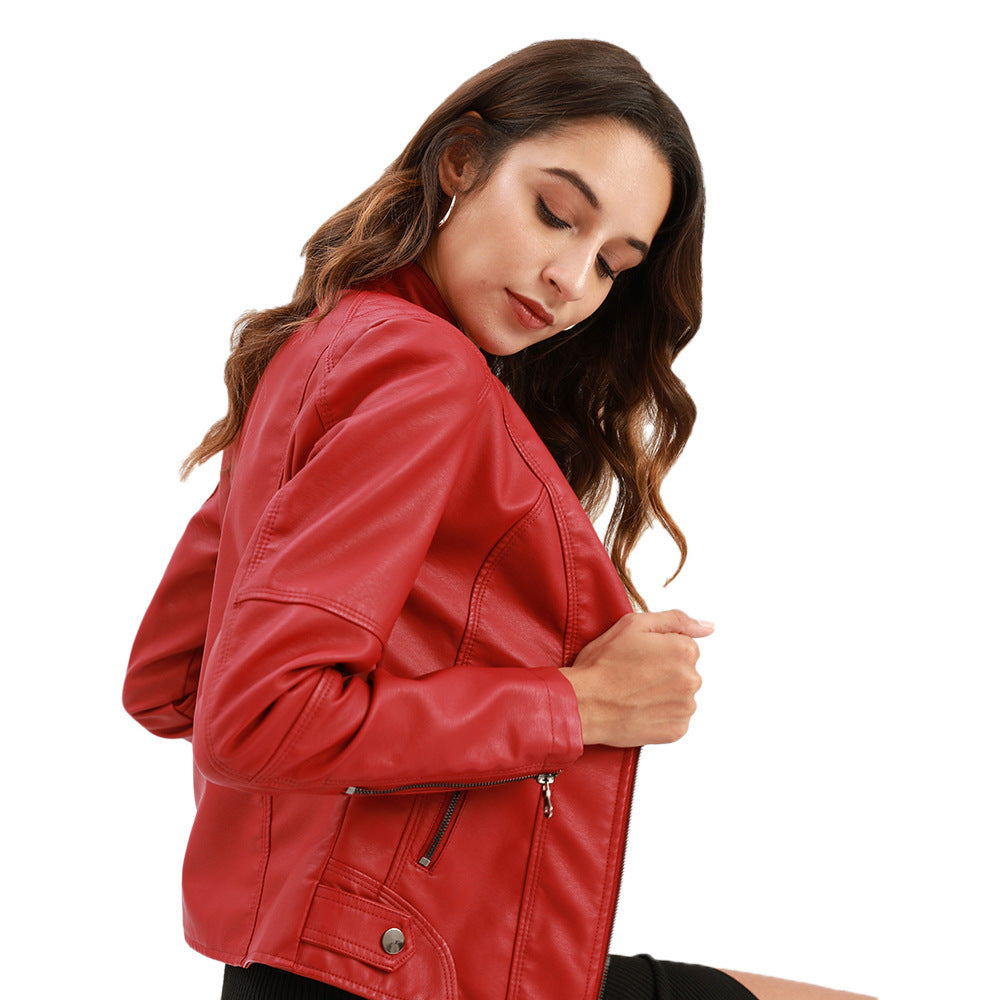 European And American Women's Leather Jackets Demandx