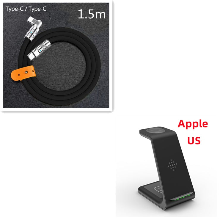 3 In 1 Fast Charging Station Wireless Charger Stand Wireless Quick Charge Dock For Phone Holder Demandx