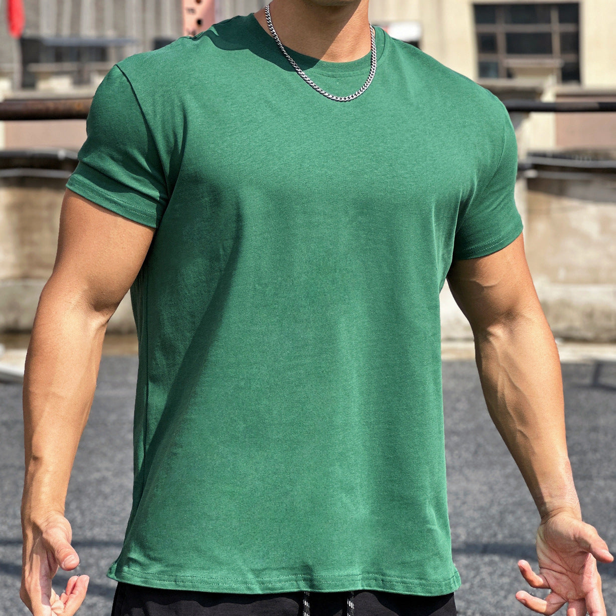 Muscle Sports Loose Cotton Fitness Short Sleeve Men Demandx