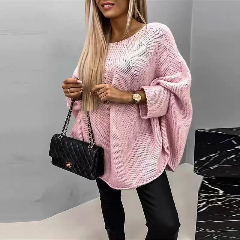 Winter Loose Batwing Sleeve Pullover Sweater Fashion Oversized Knitted Shawl Sweater Tops For Women Clothing Demandx