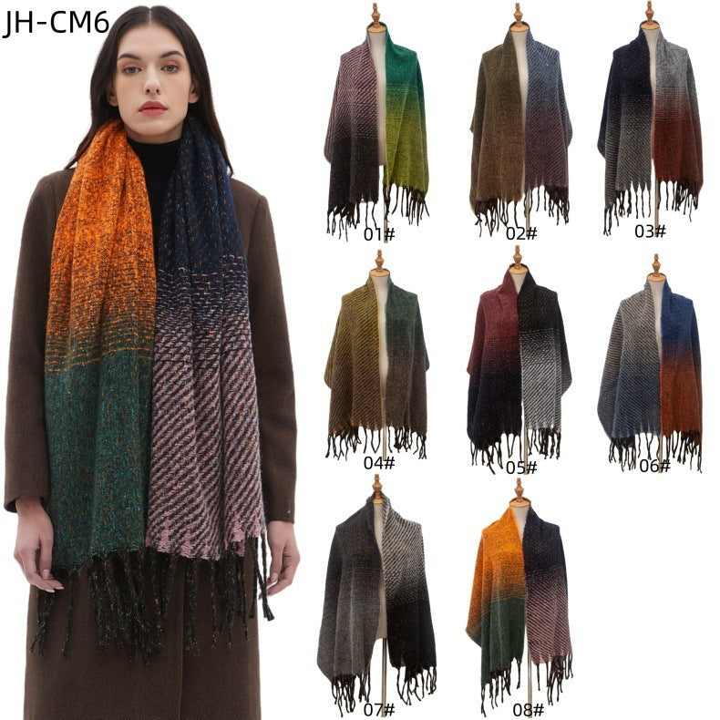 Men Women Gradient Scarf Shawl Demandx