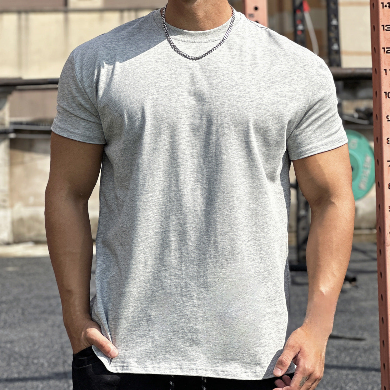 Muscle Sports Loose Cotton Fitness Short Sleeve Men Demandx