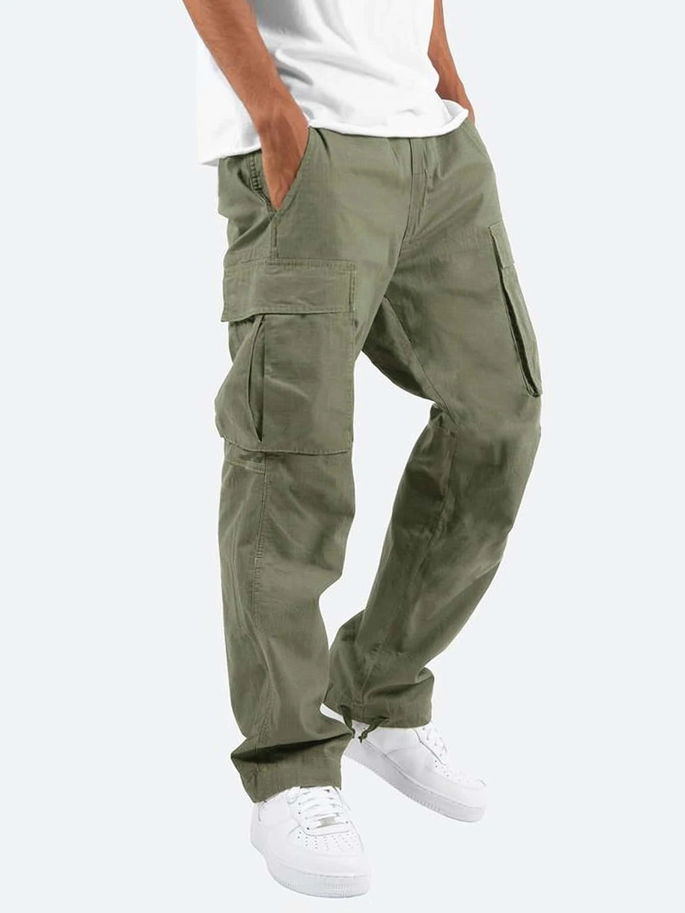 Men's Workwear Drawstring Multi-pocket Casual Pants Demandx